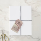 Tag Rose Gold Pink Metallic Rentier Geschenkanhänger (Mit Garn)