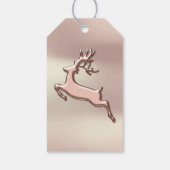Tag Rose Gold Pink Metallic Rentier Geschenkanhänger (Rückseite)