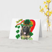 Tag Schäferhund-St. Patricks Karte (Gelbe Blume)