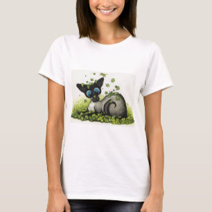 Tag siamesische Katzen-glücklicher Kleeblatt-St. T-Shirt