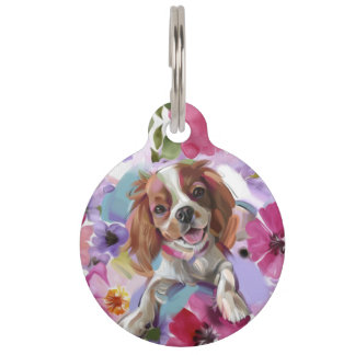 TAG| 'Sunshine' Blenheim Cavalier Art Haustiermarke