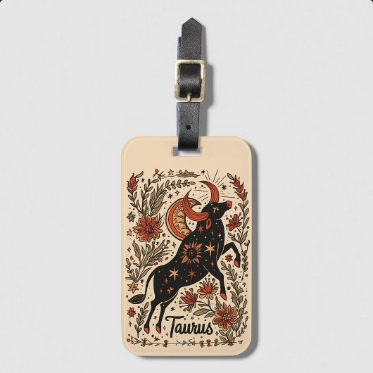 Tag Taurus Celestial Zodiac Art Gepäckanhänger