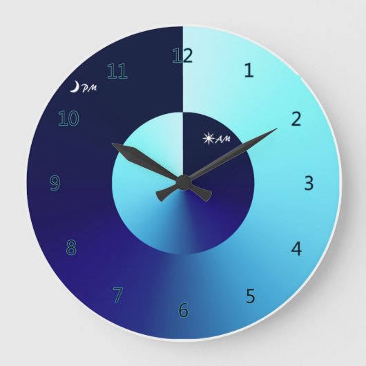 Tag u. Nacht Große Wanduhr (Vorderseite)