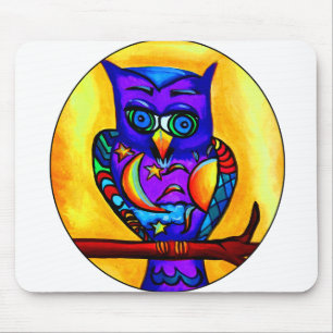 Tag u. Nacht Sun u. Mond-lila Eule Mousepad