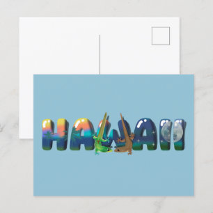 TAG UND NACHT HAWAII GECKOS POSTKARTE