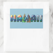 TAG UND NACHT HAWAII GECKOS RECHTECKIGER AUFKLEBER (Tasche)