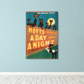 "Tag und Nacht" Katzen und Hunde musikalisch Leinwanddruck (Insitu (Holzboden))