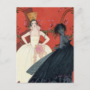 Tag und Nacht Pariser Art Deco Postkarte