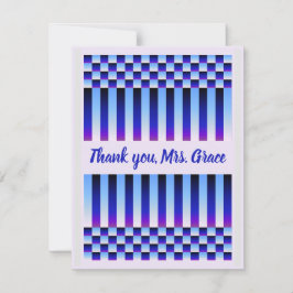 Tag und Nacht (Schachbretter und Streifen) Dankeskarte