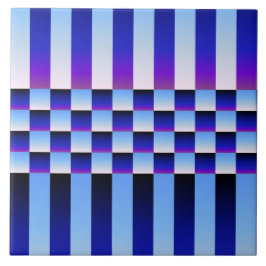 Tag und Nacht (Schachbretter und Streifen) Fliese