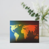 Tag und Nacht Weltkarte Postkarte (Stehend Vorderseite)