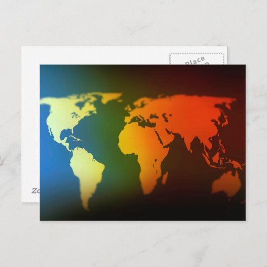 Tag und Nacht Weltkarte Postkarte (Vorne/Hinten)