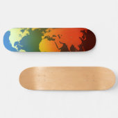 Tag und Nacht Weltkarte Skateboard (Horizontal)