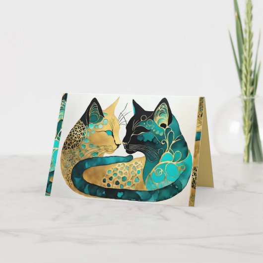 Tag- und Nachtkatzen Dankeskarte (Vorderseite)