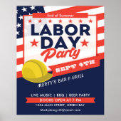 Tag USA Flag Hard Hat Party Event Poster (Vorne)