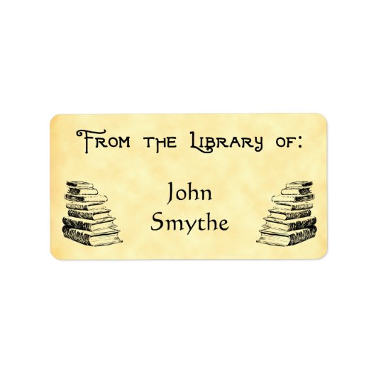 Tag Vintager Bücher mit benutzerdefinierter "Bibli Adressaufkleber (Vorne)