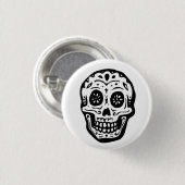 Tag vom toten Schädel-Weißen Button (Vorne & Hinten)
