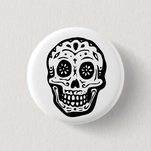 Tag vom toten Schädel-Weißen Button (Vorderseite)