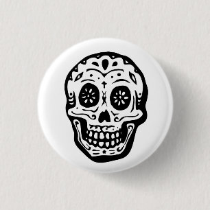 Tag vom toten Schädel-Weißen Button