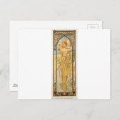 Tag von Alphonse Mucha Postkarte (Vorne/Hinten)