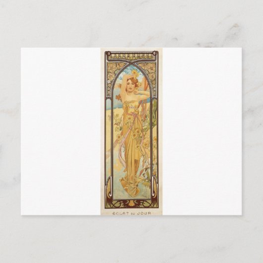 Tag von Alphonse Mucha Postkarte (Vorderseite)