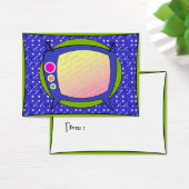 Tag-Vorlage für Geschenke - Retro-TV (Schreibtisch)