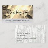 Tag Wellness-Center Bamboo Holzschnitt Terminierun (Vorne/Hinten)