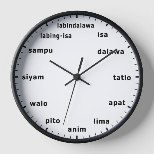 Tagalog Filipino Uhrzeitzähler Uhr (Vorderseite)
