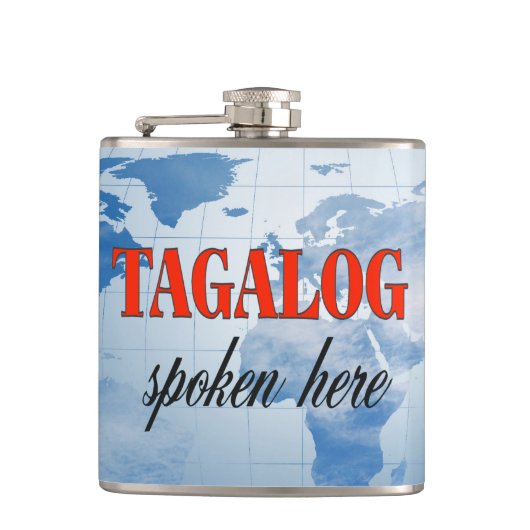 Tagalog gesprochen hier bewölkte Erde Flachmann (Vorderseite)