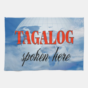 Tagalog gesprochen hier bewölkte Erde Küchentuch