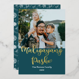 Tagalog Maligayang Pasko, frohe Weihnachten Folien Feiertagskarte