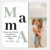 Tagaufkleber für personalisierte Mütter - Foto und Quadratischer Aufkleber (Vorderseite)