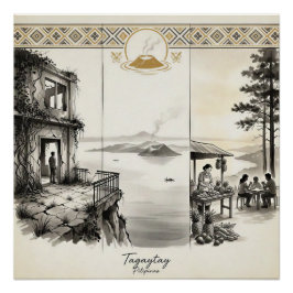 Tagaytay - Ein Grat Drei Momente Sumi-e Poster