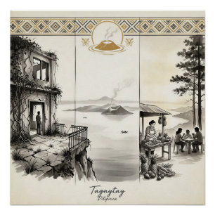 Tagaytay - Ein Grat Drei Momente Sumi-e Poster