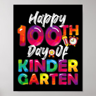 Tage Alle Schüler Lehrer glücklich 100. Kindertag Poster