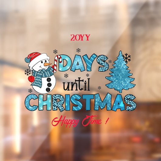 Tage bis Weihnachten anpassen Fensteraufkleber (Blatt 2)