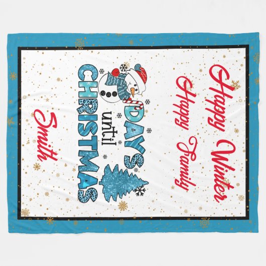 Tage bis Weihnachten anpassen Fleecedecke (Vorderseite (Horizontal))