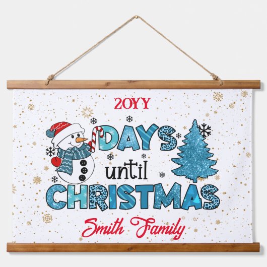 Tage bis Weihnachten anpassen Wandteppich Mit Holzrahmen (Vorne)