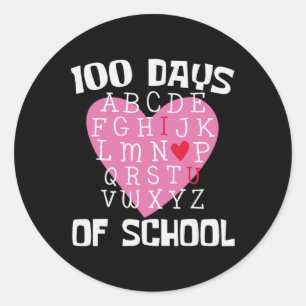 Tage der Schule Alphabet 100. Tag Lehrer Student Runder Aufkleber