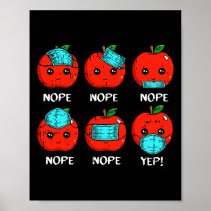 Tage der Schule Apple Gesicht Maske Lehrer Quarant Poster