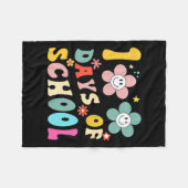 Tage der Schule Groovy 100. Schullehrer Kind Fleecedecke (Vorderseite (Horizontal))