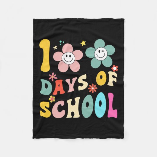 Tage der Schule Groovy 100. Schullehrer Kind Fleecedecke (Vorderseite)