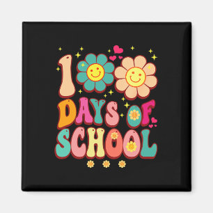 Tage der Schule Groovy Retro 100. Lehrer Niedlich Magnet