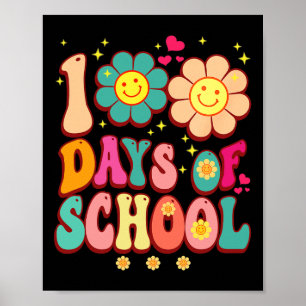 Tage der Schule Groovy Retro 100. Lehrer Niedlich Poster