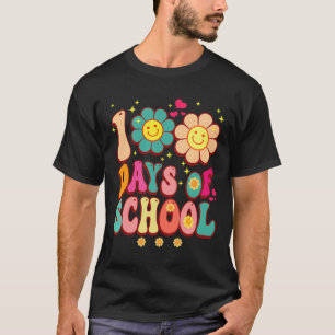 Tage der Schule Groovy Retro 100. Lehrer Niedlich T-Shirt