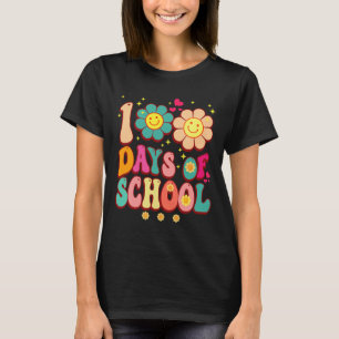 Tage der Schule Groovy Retro 100. Lehrer Niedlich T-Shirt