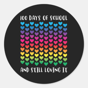 Tage der Schule und immer noch lieben es Regenboge Runder Aufkleber