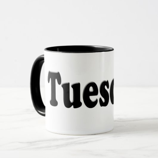 Tage der Woche - Dienstag Tasse (Vorderseite Links)