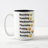 Tage der Woche Emoji Tasse