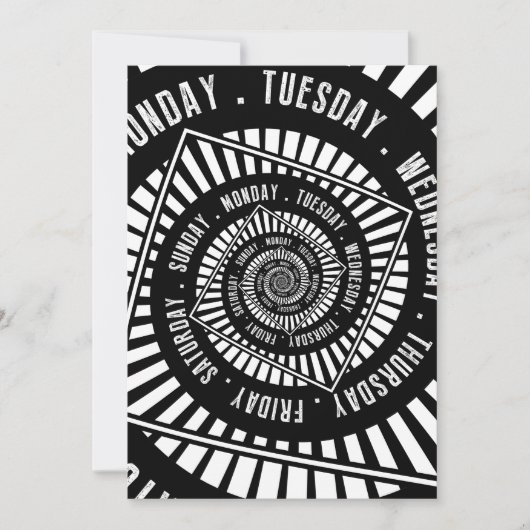 Tage der Woche Feiertagskarte (Vorderseite)